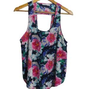 Lush floral tank top sz M